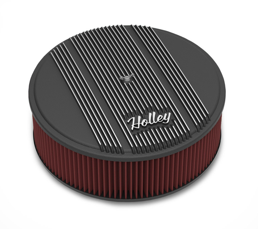 [HLY120-157] Holley - 14x4 Die Cast Finned Alm Air Cleaner Black
