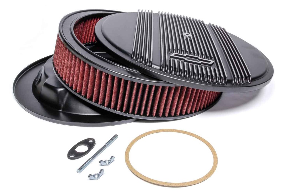 [HLY120-172] Holley - 14 X 3 Air Cleaner Finned Bowtie Black