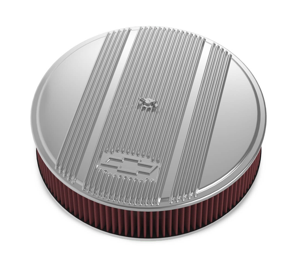 [HLY120-174] Holley - 14 X 3 Air Cleaner Finned Bowtie Polished
