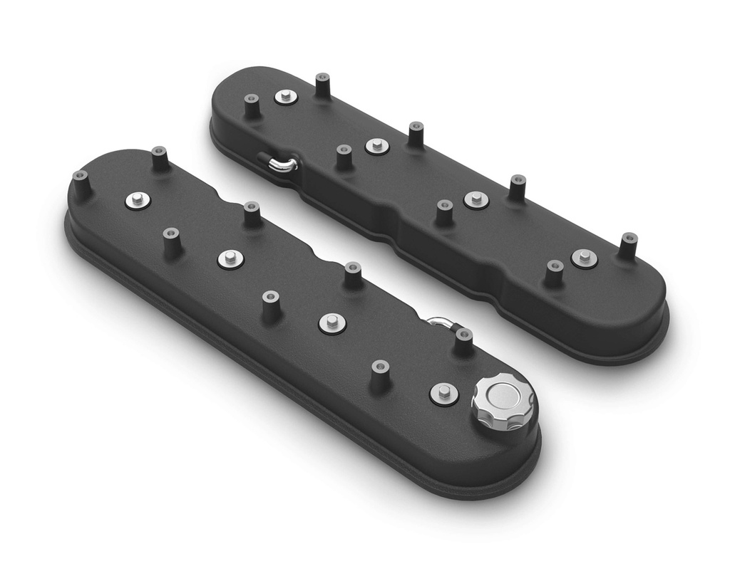 [HLY241-112] Holley - GM LS Tall Valve Cover Set - Satin Black