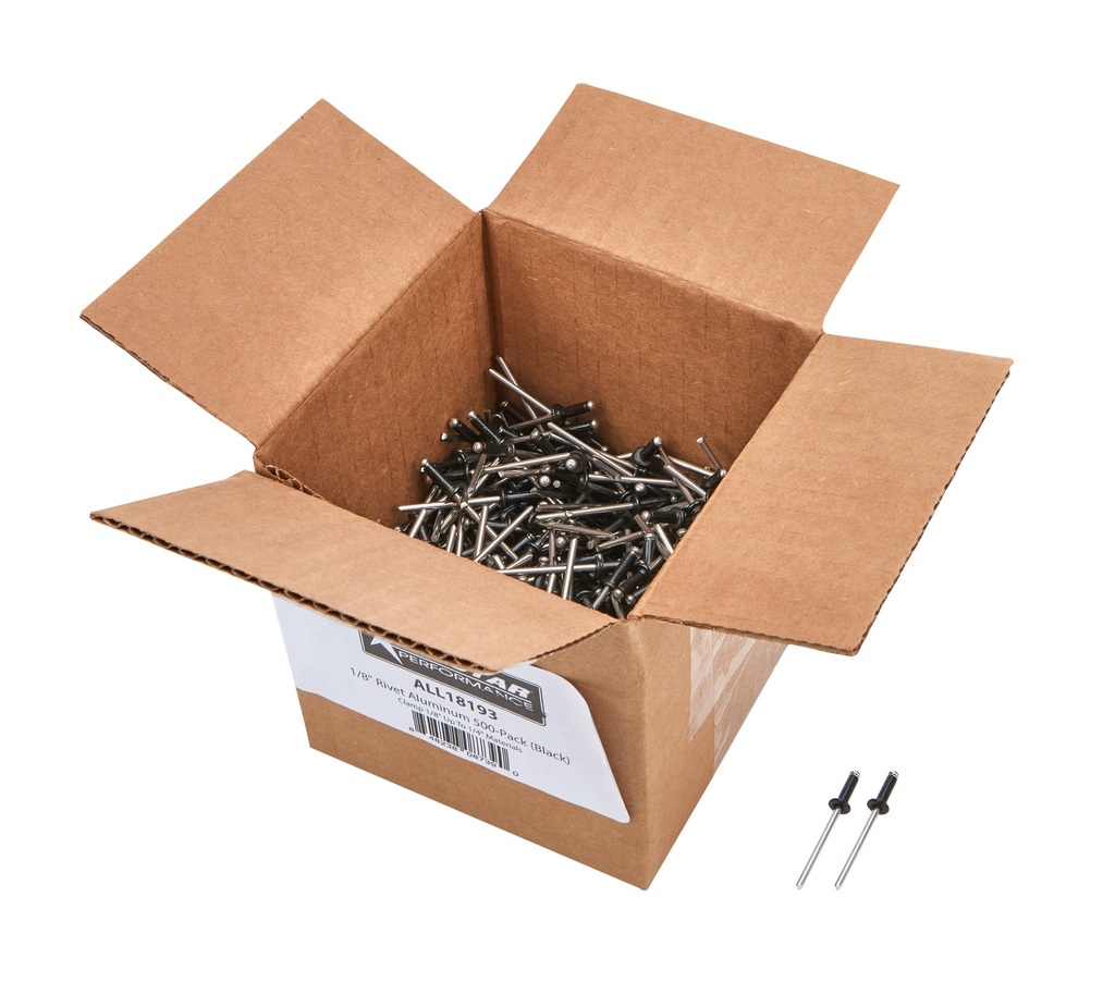 Allstar Performance - 1/8in Alum Rivet Black 500pk 1/8in-1/4in