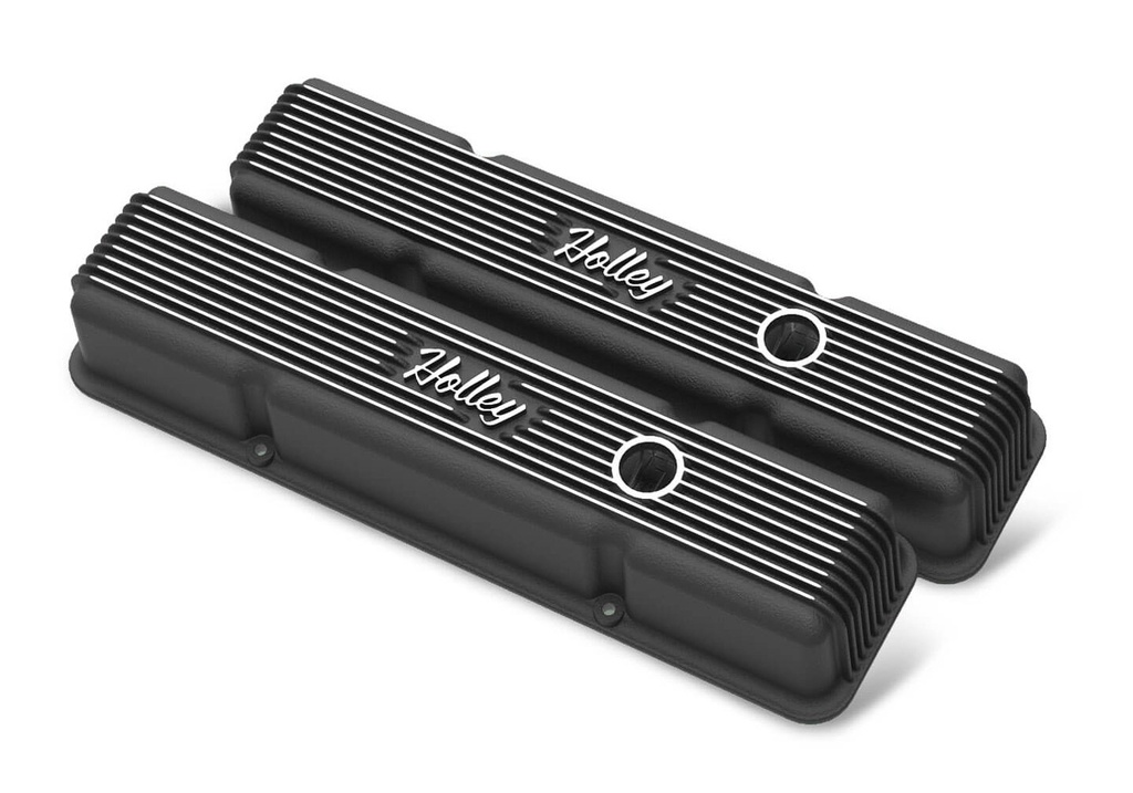 Holley - Sbc Holley Die Cast Alm Valve Cover Set Black