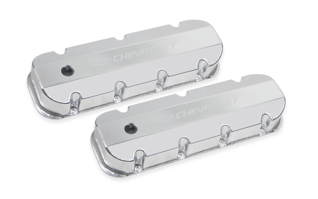 [HLY241-280] Holley - Bbc Billet Rail Fab. Alm Valve Covers W/.125 Hole