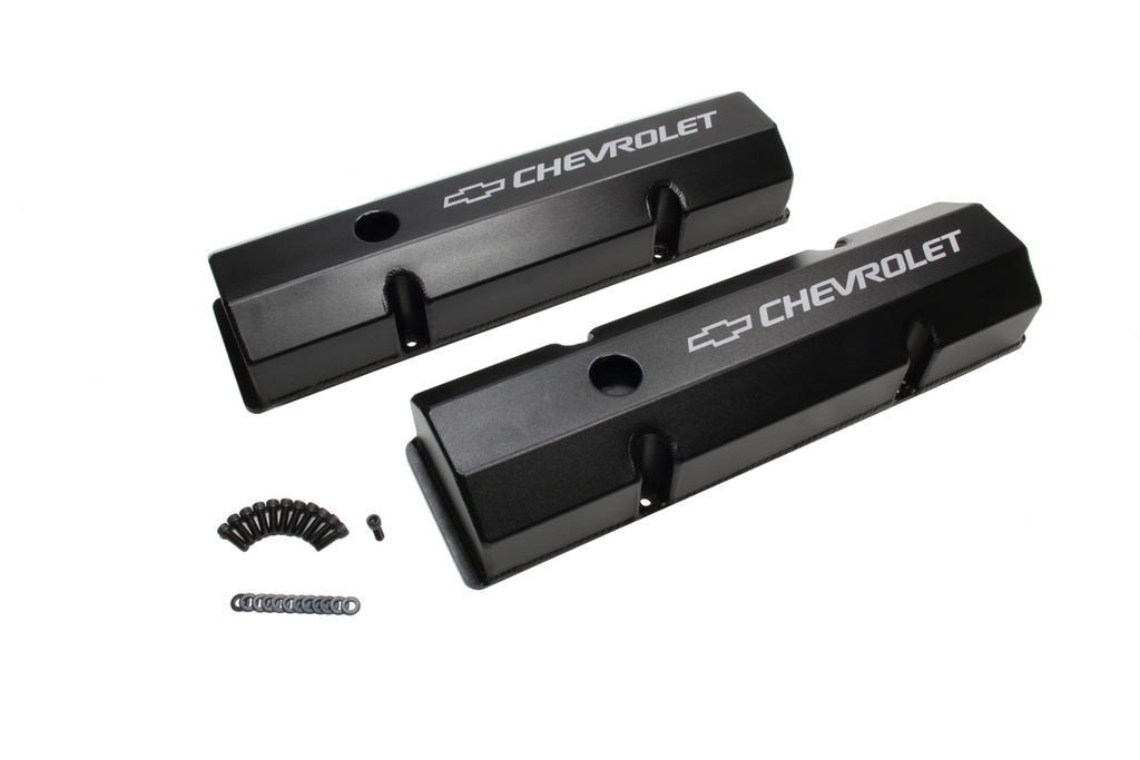[HLY241-288] Holley - SBC Billet Rail Fab. Alm Valve Covers W/Oil Cap