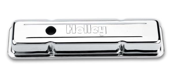 [HLY241-80] Holley - SBC Chrome Valve Covers W/Holley Logo - Short