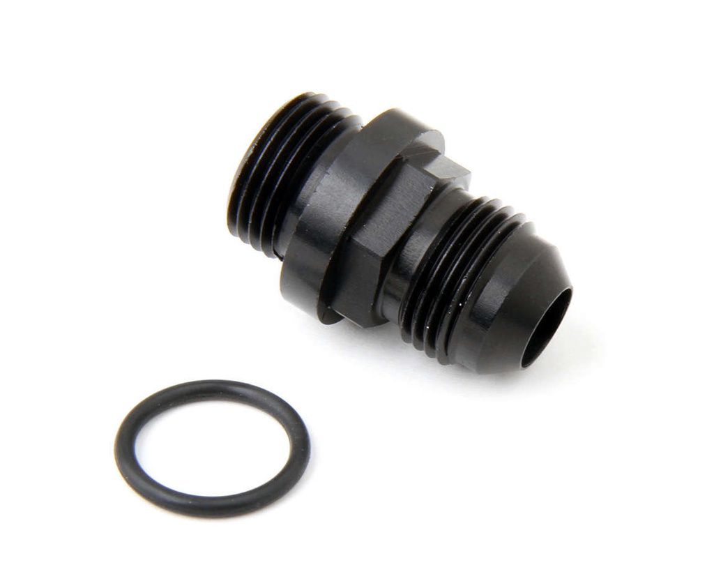 [HLY26-143-1] Holley - Fuel Inlet Fitting Short 8an to 8 ORB Black