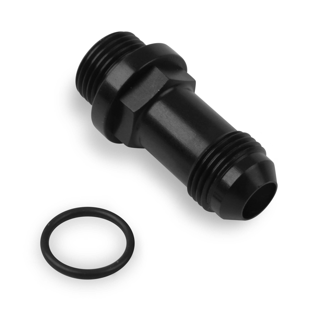 [HLY26-153-1] Holley - 8an Carb Inlet Fitting Long Style - Black