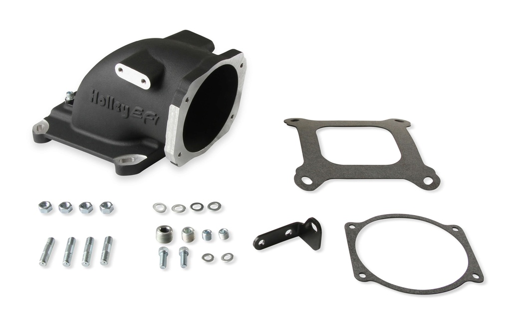 [HLY300-240BK] Holley - Intake Elbow 4150 GM LS TB Flange - Black