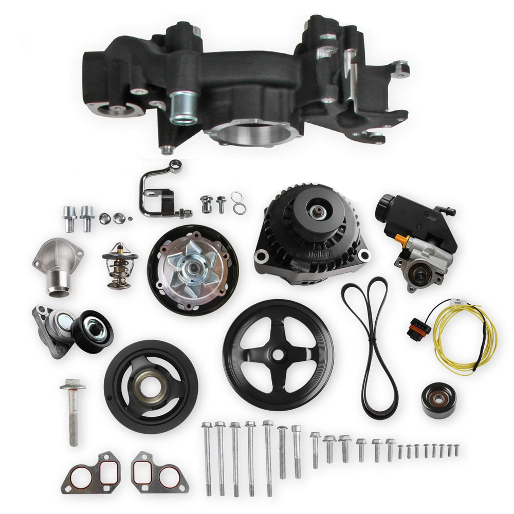 [HLY20-186BK] Holley - Mid Mount Accesory Sys. GM LS Engine - Black
