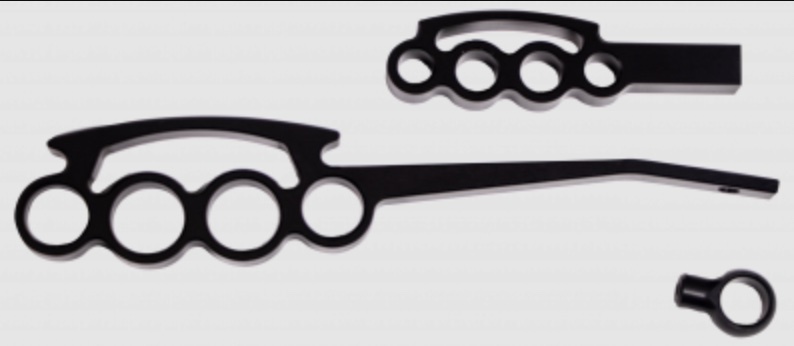 Ididit - Billet Lever Kit Black Powder Coat Grip Style