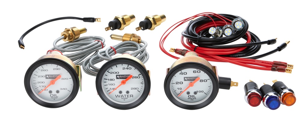 Allstar Performance - 3 Gauge Kit OP/WT/OT NO PLATE