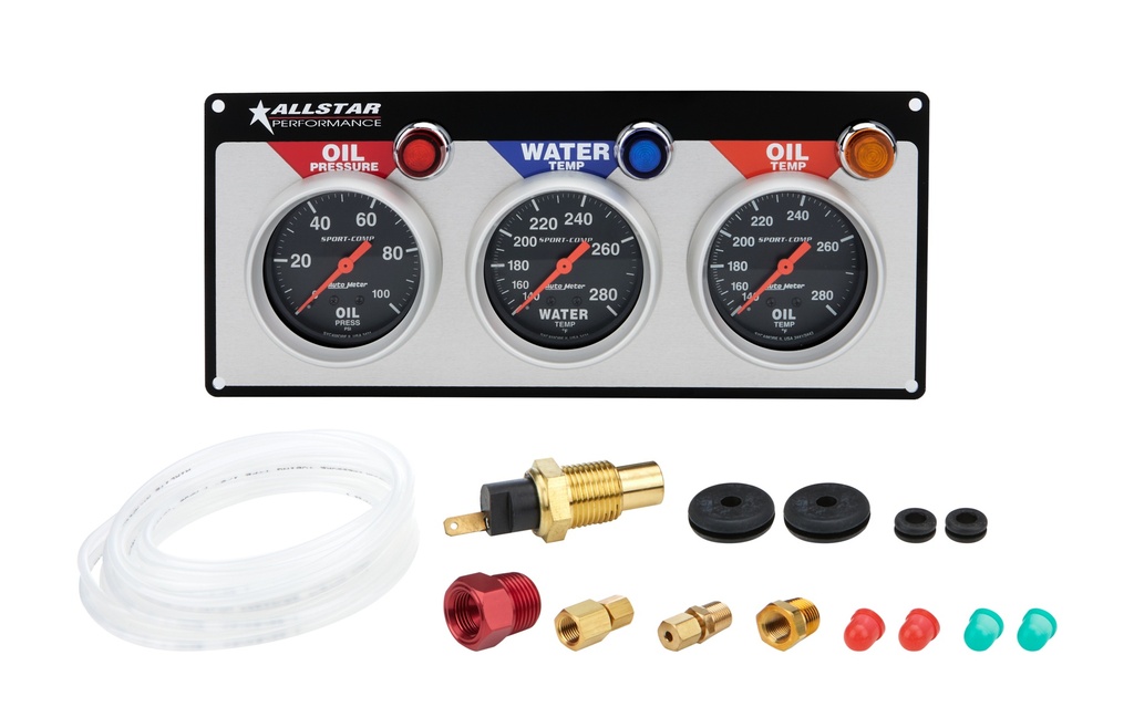 Allstar Performance - 3 Gauge Panel A/M OP/WT/OT Sport-Comp