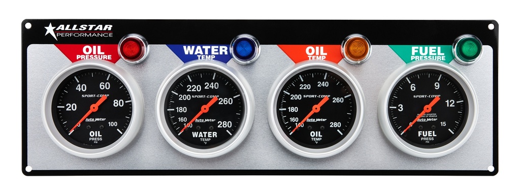 Allstar Performance - 4 Gauge Panel A/M OP/WT/OT/FP Sport-Comp