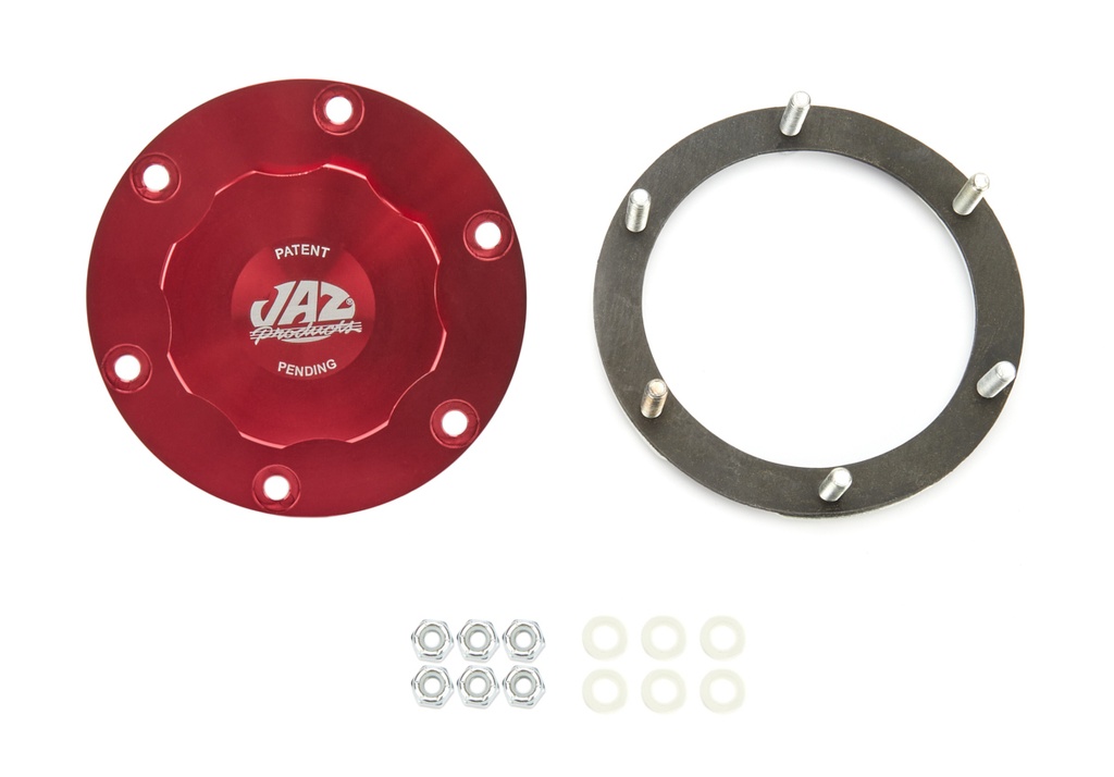 [JAZ391-725-06] Jaz - Billet Alm Threaded Cap Assembly 6-Bolt Red