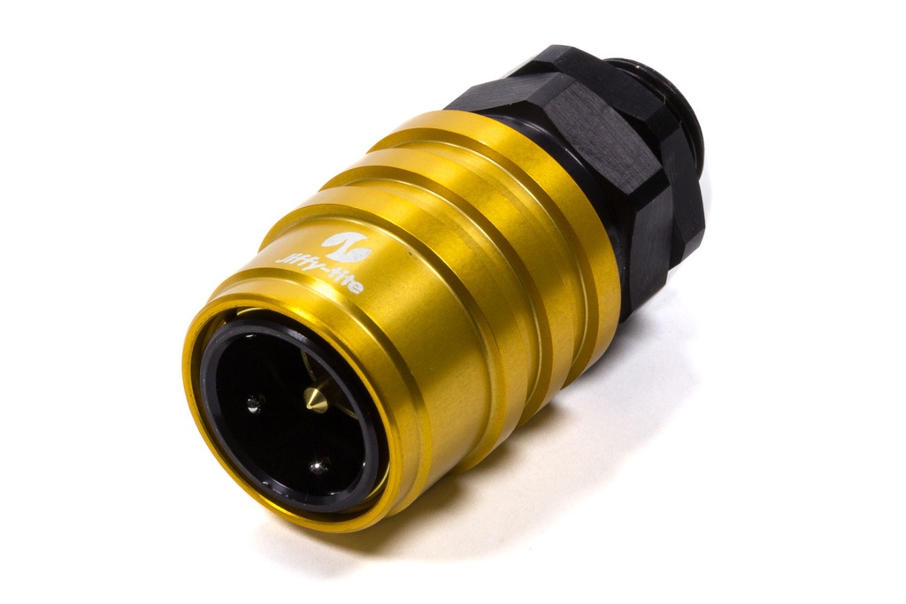 [JFT51108] Jiffy-Tite - Q/R Male #8 ORB to #8 Socket Valved Gold/Black
