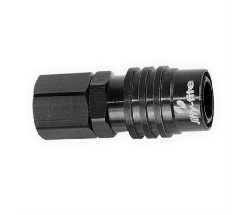 [JFT51308J] Jiffy-Tite - 8an Fitting Socket Female- Valved (Black)