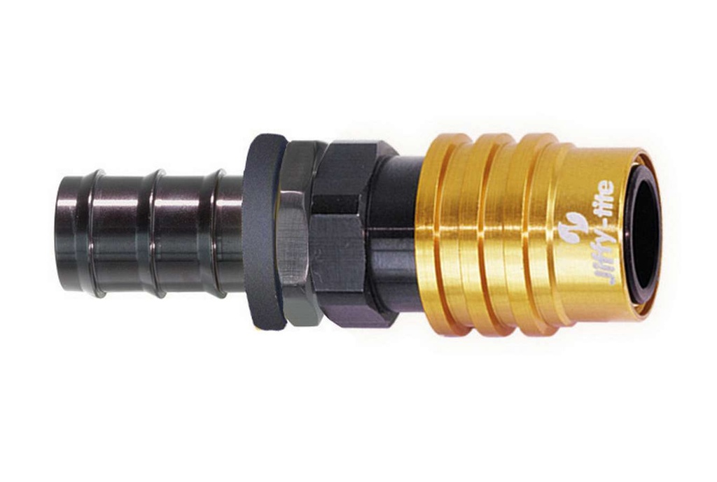 [JFT51508P] Jiffy-Tite - Q/R #8 Male Push Lock to #8 Socket Valved
