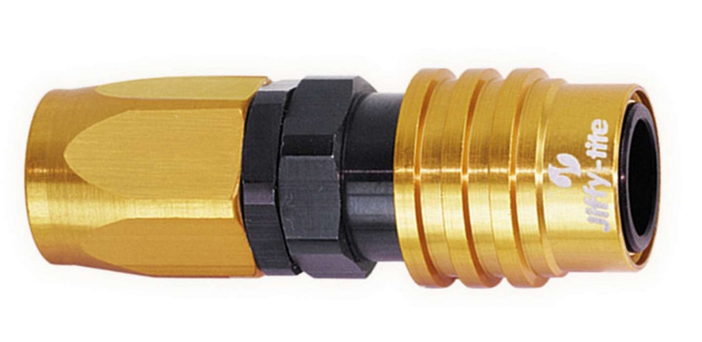 [JFT31606] Jiffy-Tite - Q/R #6 Straight Hose End Gold/Black