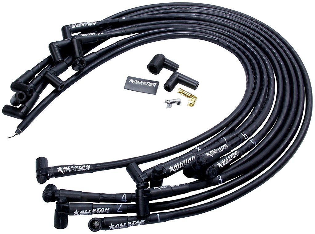 Allstar Performance - Spark Plug Race Wire Set Under Header w/ Sleeve