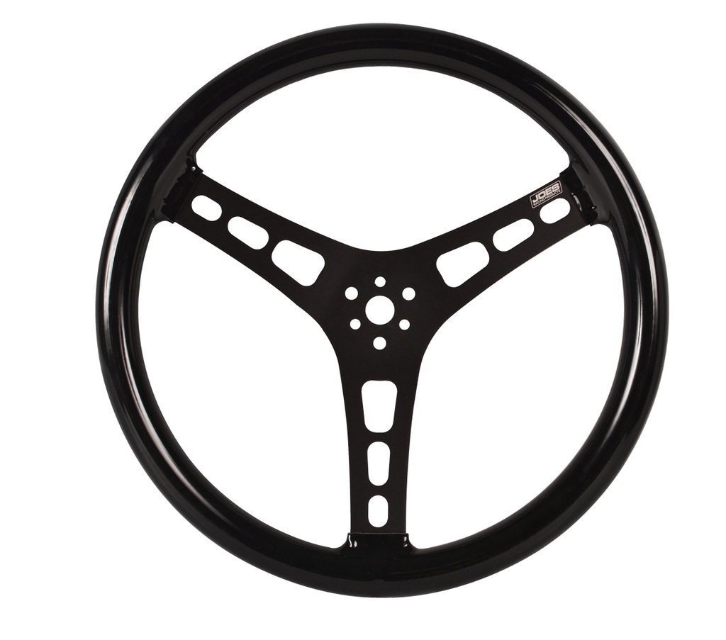 Joes Racing Products - Steering Wheel 15in Blk Dished Rubber Coated
