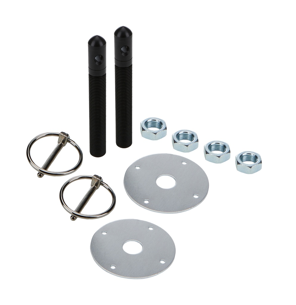 [ALL18497] Allstar Performance - Alum Hood Pin Kit 1/2in With 3/16in Clips Black