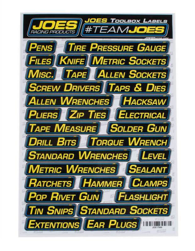 [JOE17500] Joes Racing Products - Labels Toolbox