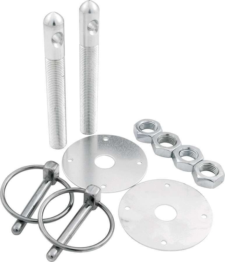 [ALL18500] Allstar Performance - Alum Hood Pin Kit 1/2in with 1/4in Clips Silver