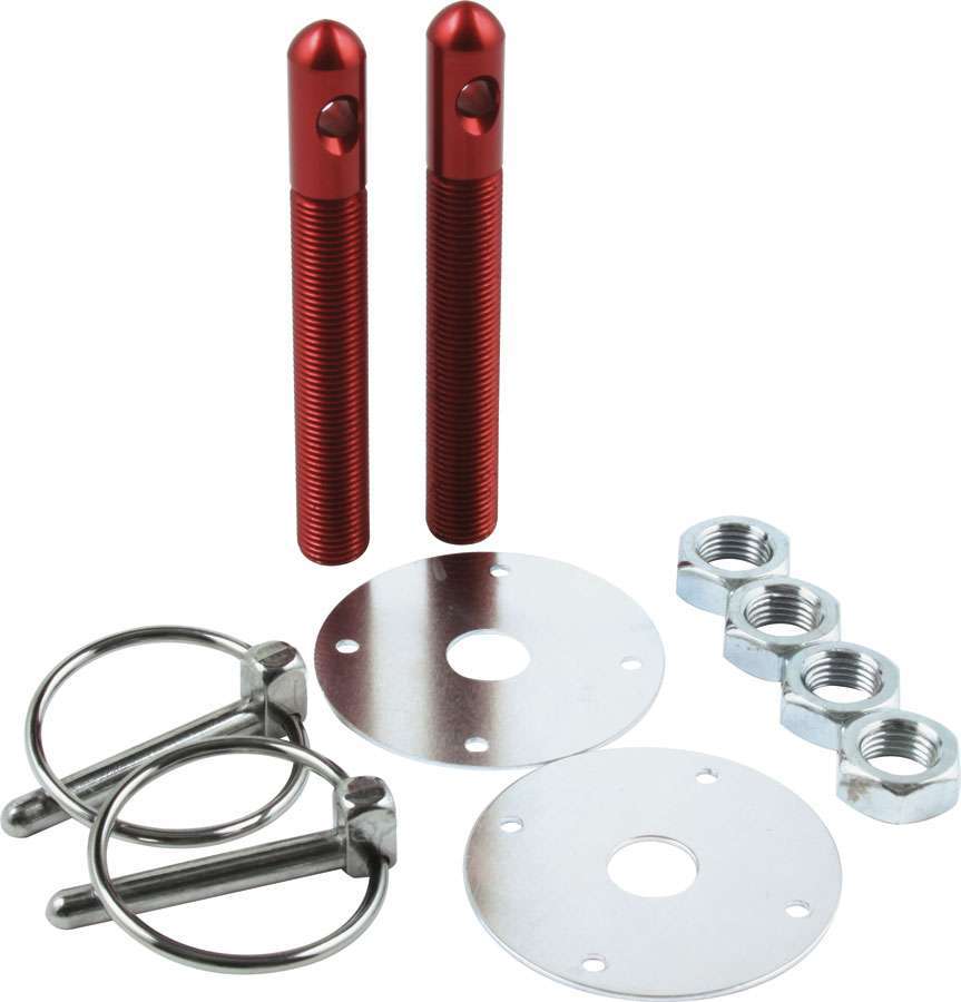 Allstar Performance - Alum Hood Pin Kit 1/2in With 1/4in Clips Red