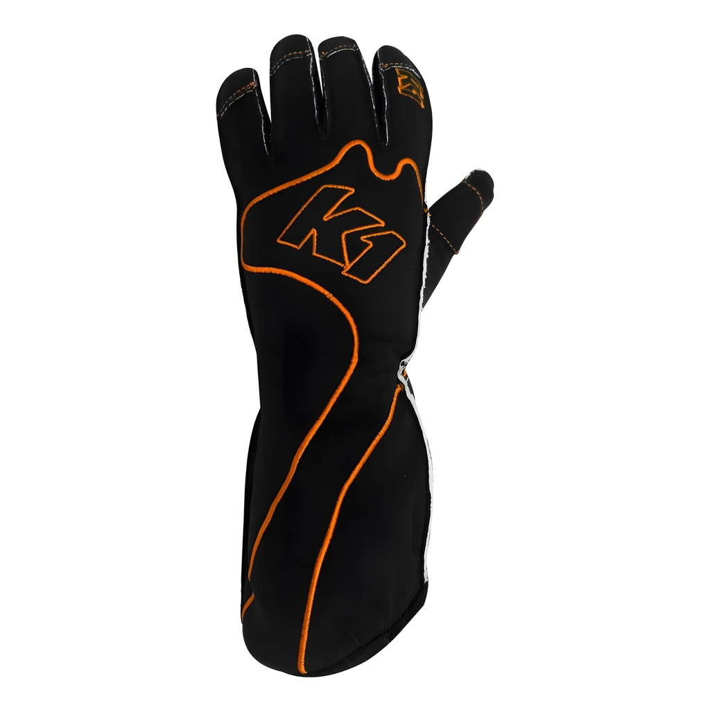 [K1R13-RS1-O-XS] K1 Racegear Gloves Karting Adult RS4 X-Small Black/Orange