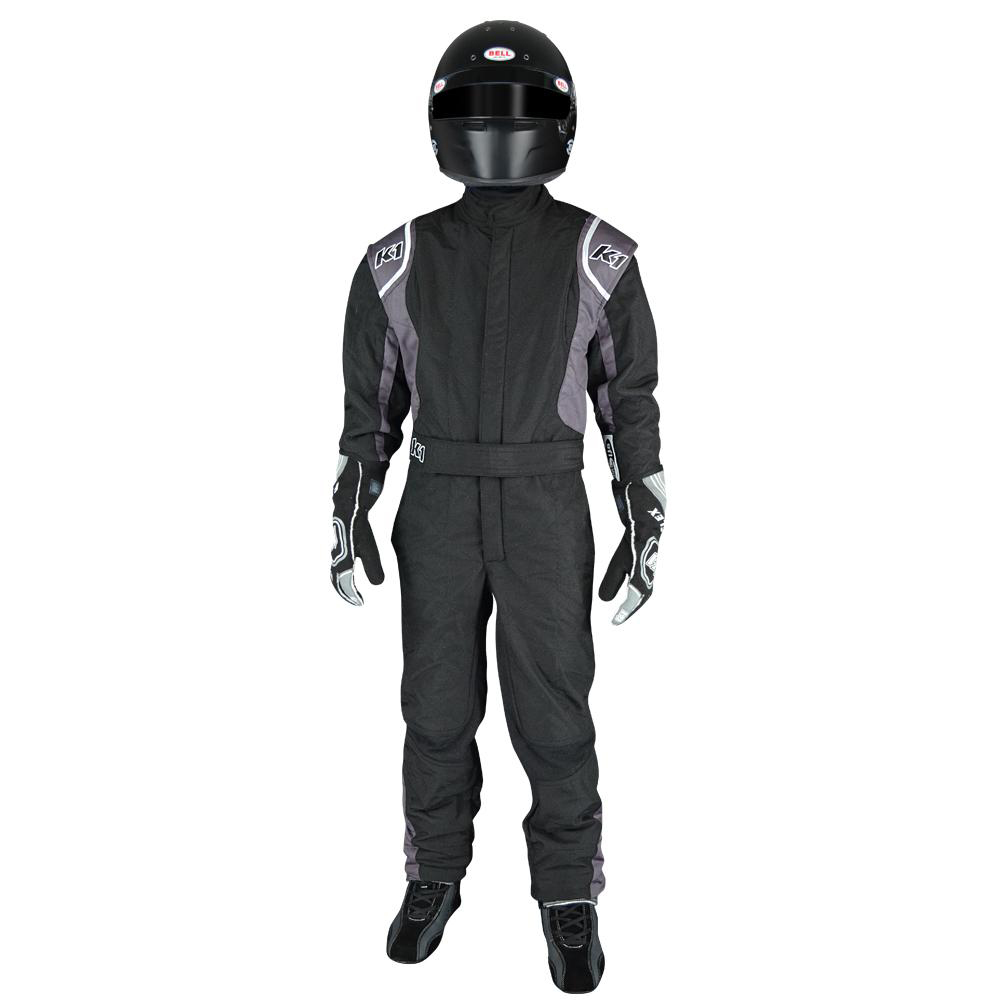 [K1R20-PRY-NG-2XS] K1 Racegear - Suit Precision II Black / Gray XX-Small Youth