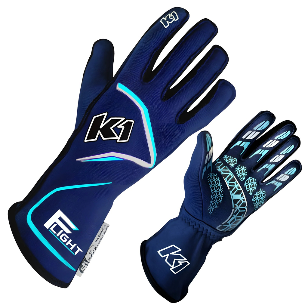 [K1R23-FLT-BFB-M] K1 Racegear - Gloves Flight Medium Blue