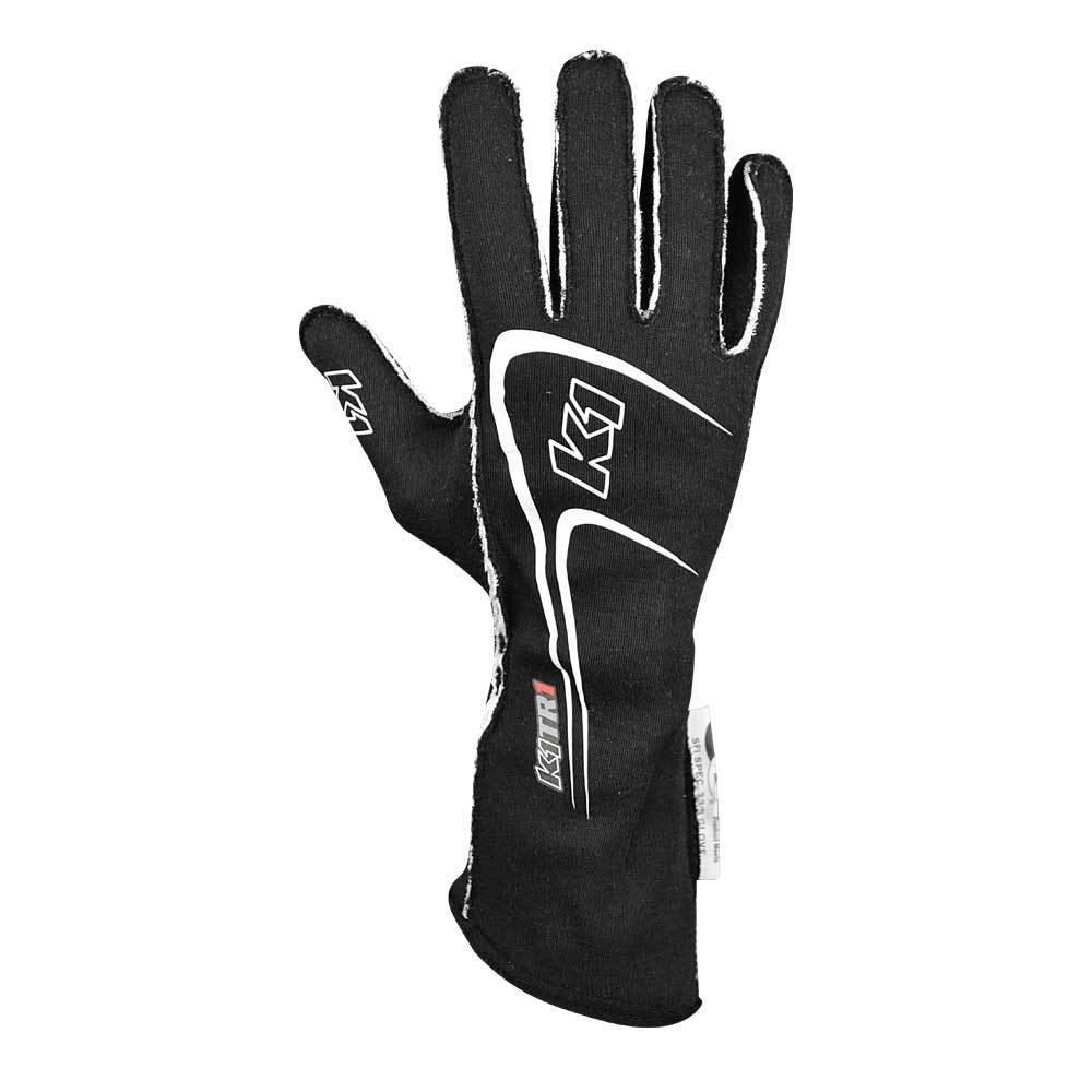 [K1R23-TR1-N-3XS] K1 Racegear - Glove Track 1 Black 3X-Small Youth