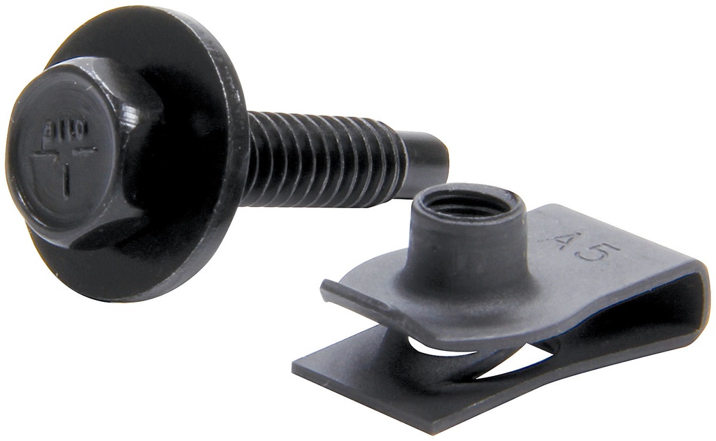 [ALL18558] Allstar Performance - Body Bolt Kit W/ Clips 10pk Black