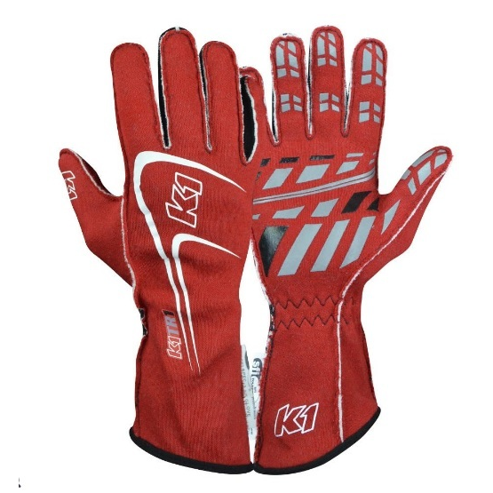 [K1R23-TR1-R-L] K1 Racegear - Glove Track1 Red Large SFI 5