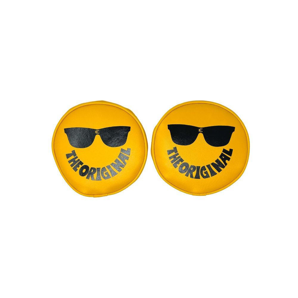 [KCH5205] Kc Hilites - Vinyl Cover 6in Round Yellow W/Smiley Sunglass