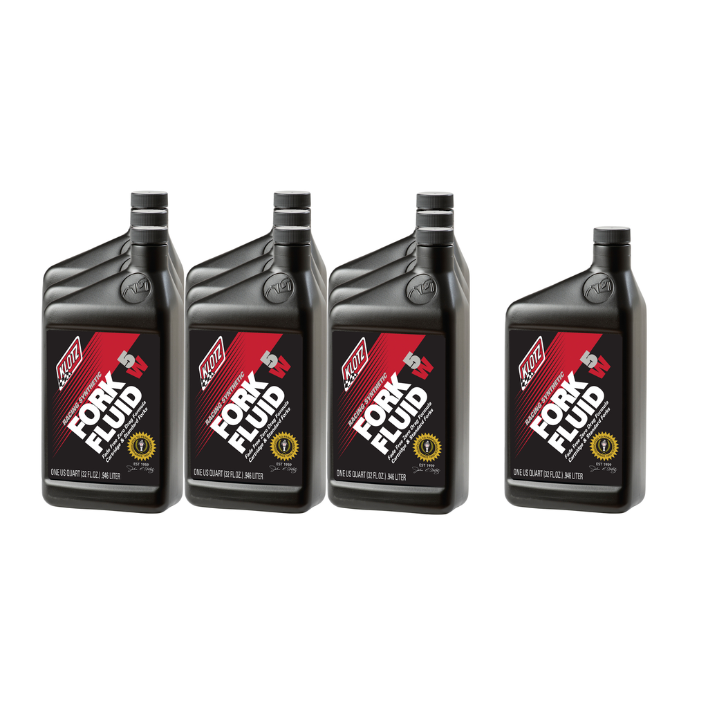 [KLOKL-505-10] Klotz Synthetic Lubricants - 5W Racing Synthetic Shock Oil Case 10x1Qt