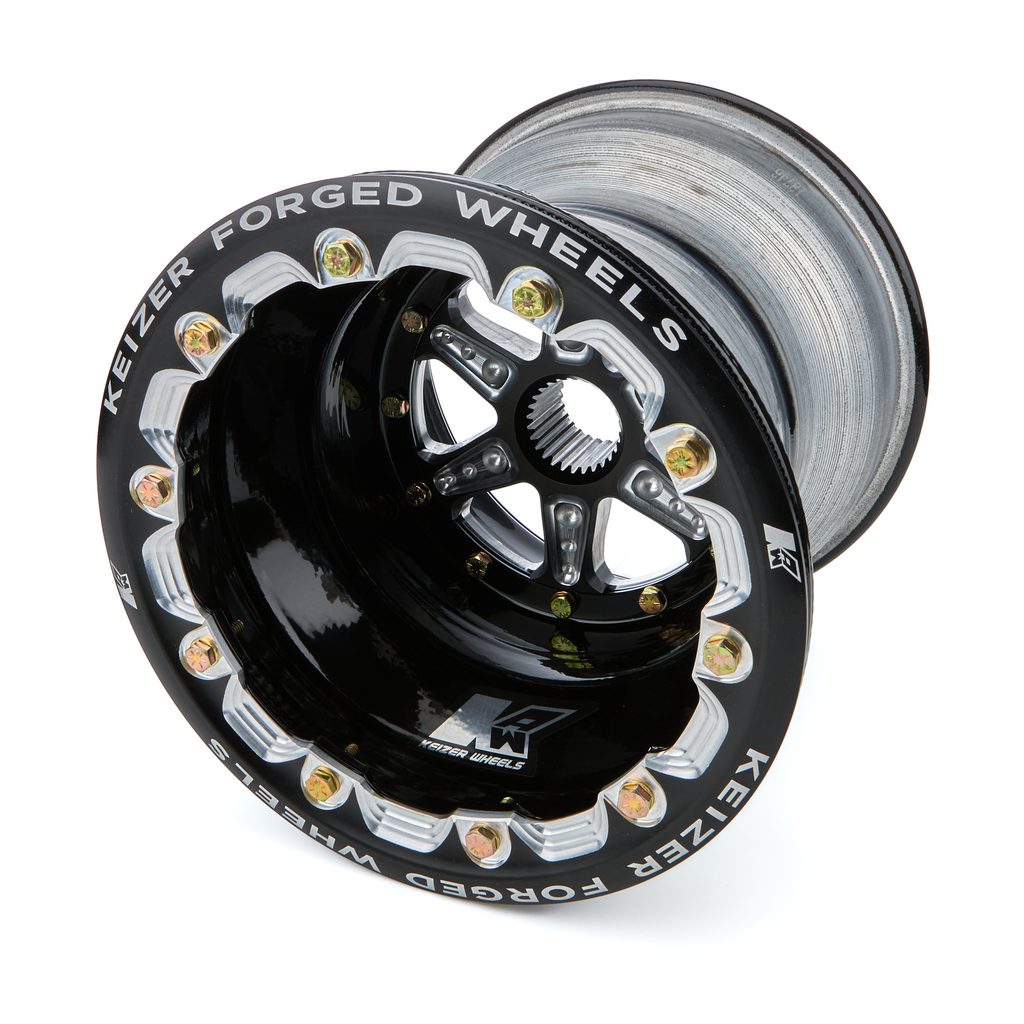 [KAW10104SPFBLB] Keizer Aluminum Wheels - Splined Wheel B/L 10x10 4in BS 27Spl Black