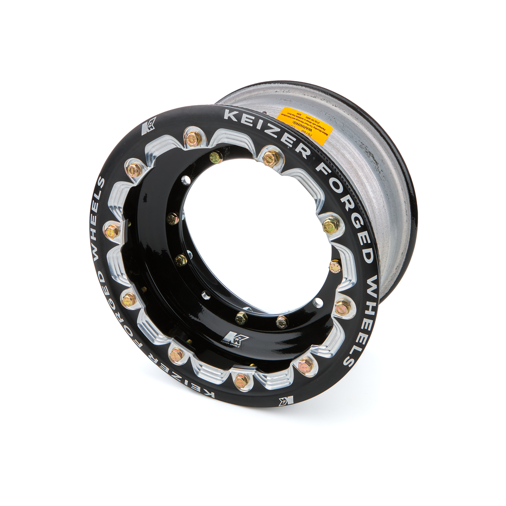 [KAW1063FBLBT] Keizer Aluminum Wheels, Inc. - Wheel 4-Pin 10x6 3in BS w/Bdlk & Tabs Black