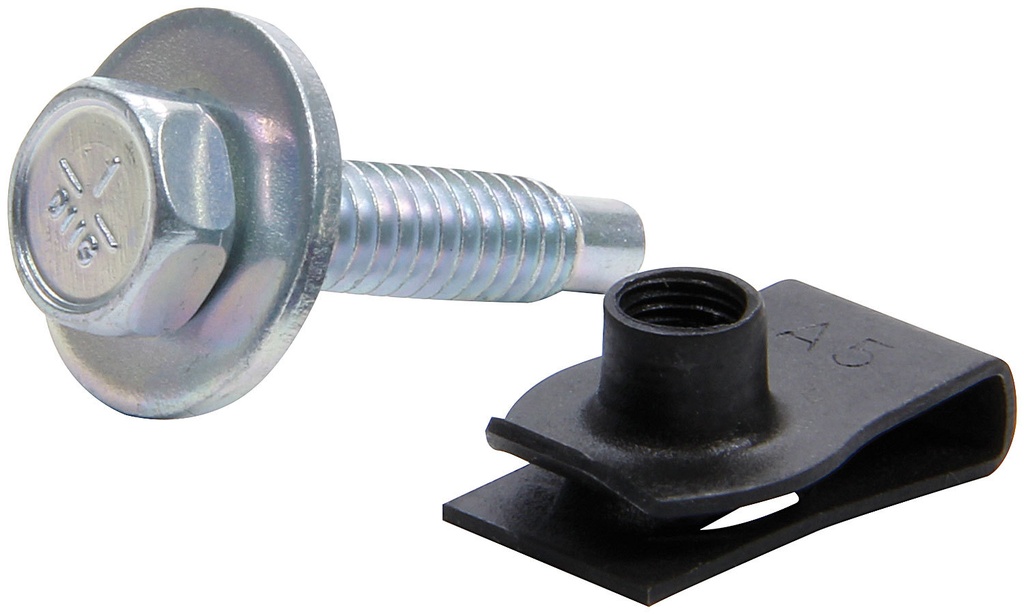 [ALL18656] Allstar Performance - Body Bolt Kit With Clips 10pk Silver