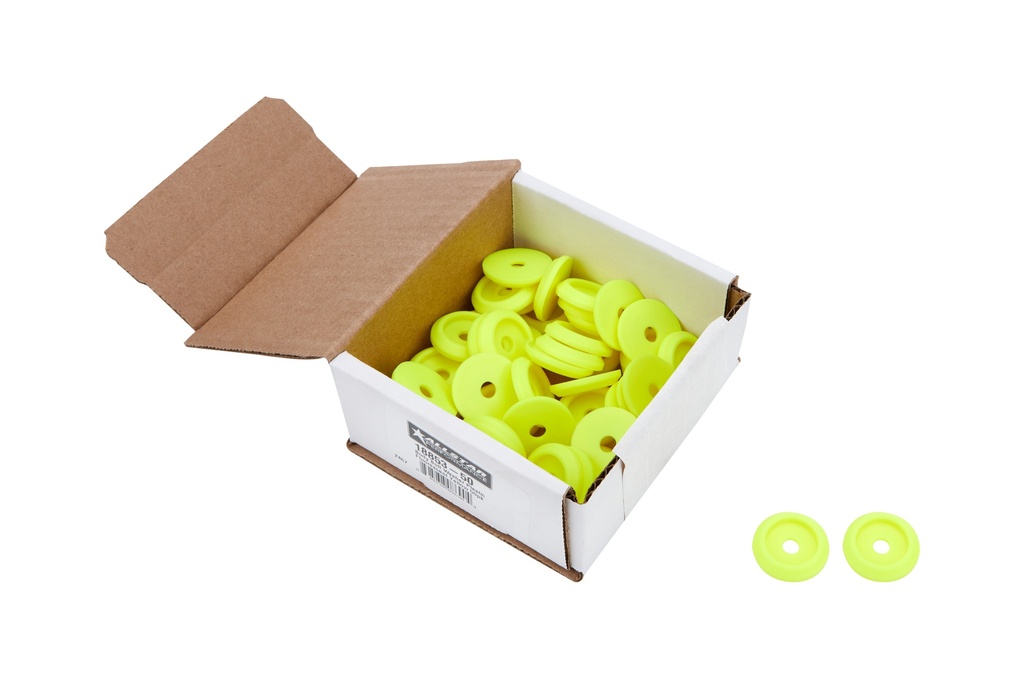 [ALL18853-50] Allstar Performance - Body Bolt Washer Plastic Fluorescent Yellow 50pk