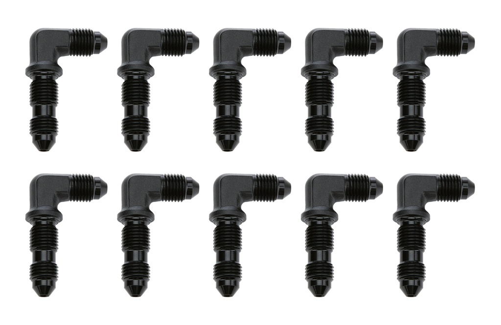 Allstar Performance - 90 Degree Bulkhead -3 Black 10pk