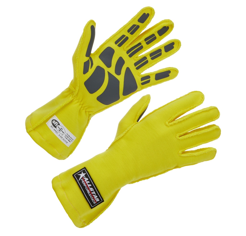 Allstar Performance - Driving Gloves SFI 3.3/5 Outseam D/L MD Yellow