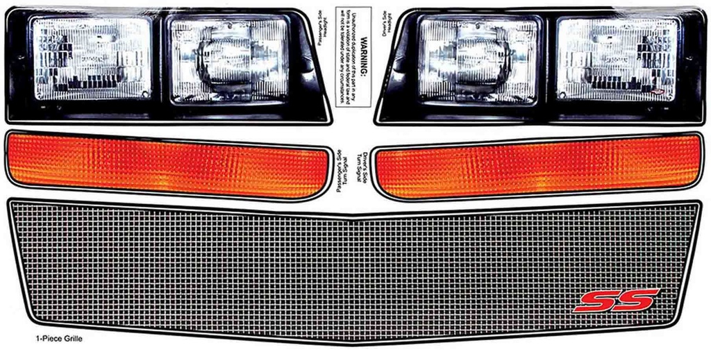 [ALL23038] Allstar Performance - M/C Ss Nose Decal Kit Mesh Grille 1983-88