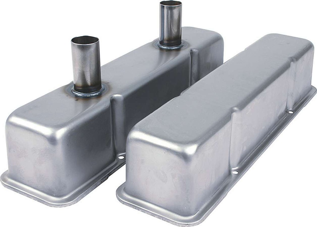 Allstar Performance - Valve Covers SBC Steel Raw W/Tubes