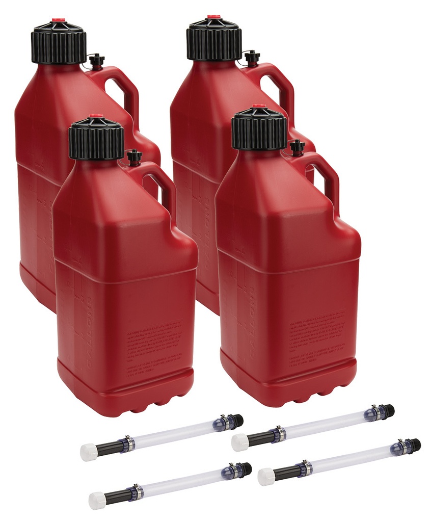 Allstar Performance - Utility Jug 5 Gal W/ Filler Hose Red 4pk