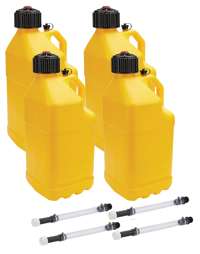 Allstar Performance - Utility Jug 5 Gal W/ Filler Hose Yellow 4pk