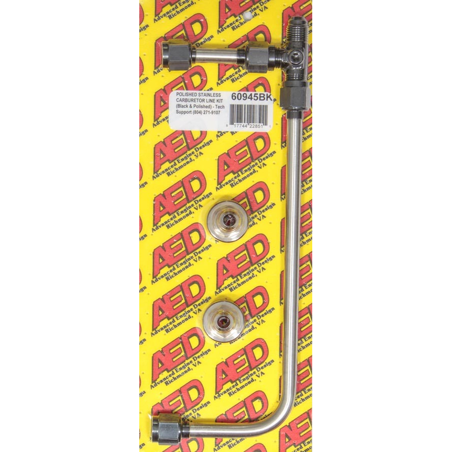 AED - Polished S/S 4150 Carb Fuel Line Kit