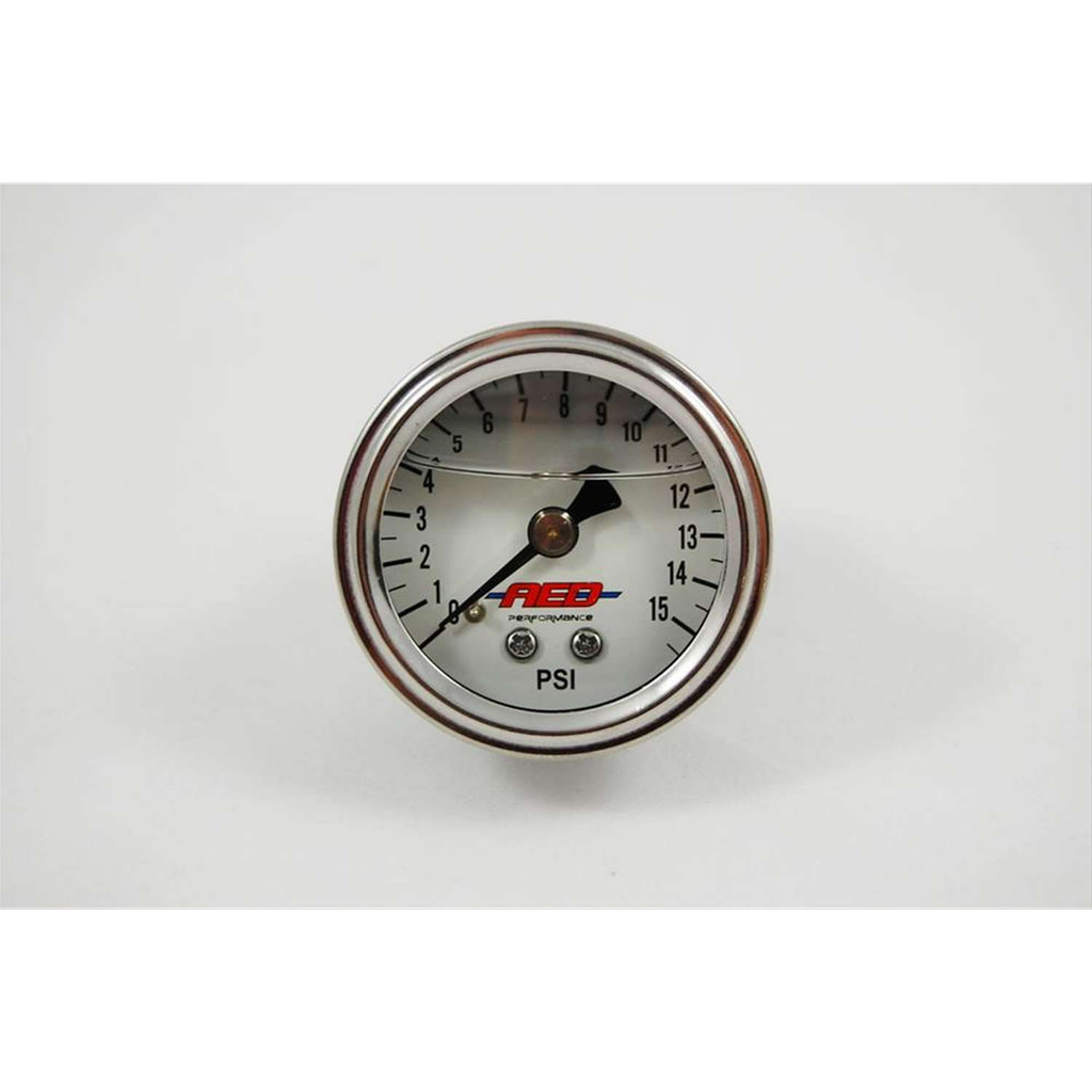 [AED6101] AED - 1-1/2 Fuel Press. Gauge 0-15psi Liquid Filled