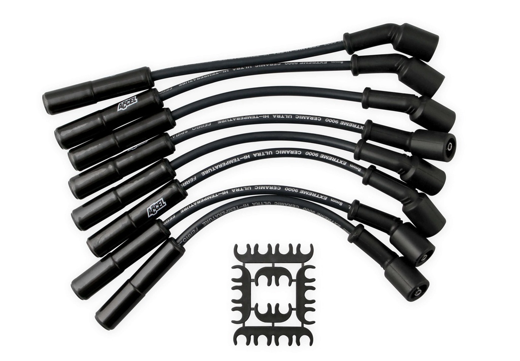 Accel - X9000 Spark Plug Wire Set GM LS 11in Long Blk