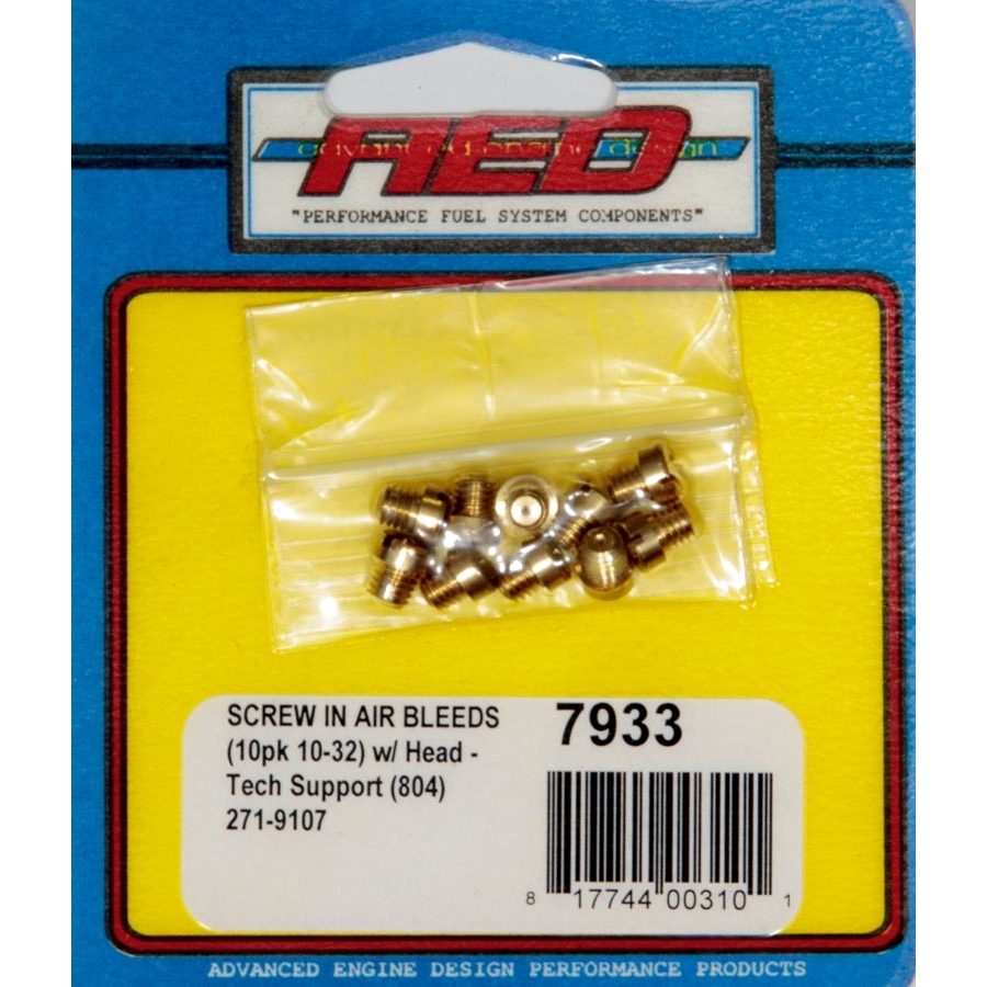 AED - 10-32 Screw-In Air Bleed With Head